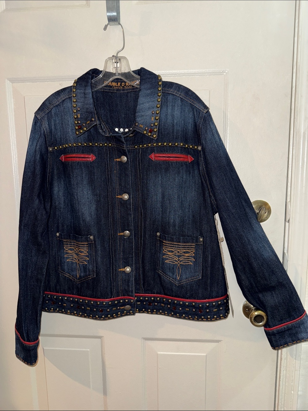 NWT Double D Ranch Dark Blue Embroidered 'Pure Country' Denim Jacket 2X - Picture 5 of 12
